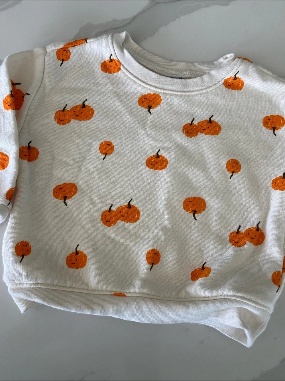 Old Navy White Sweatshirt with Orange Pumpkin Print